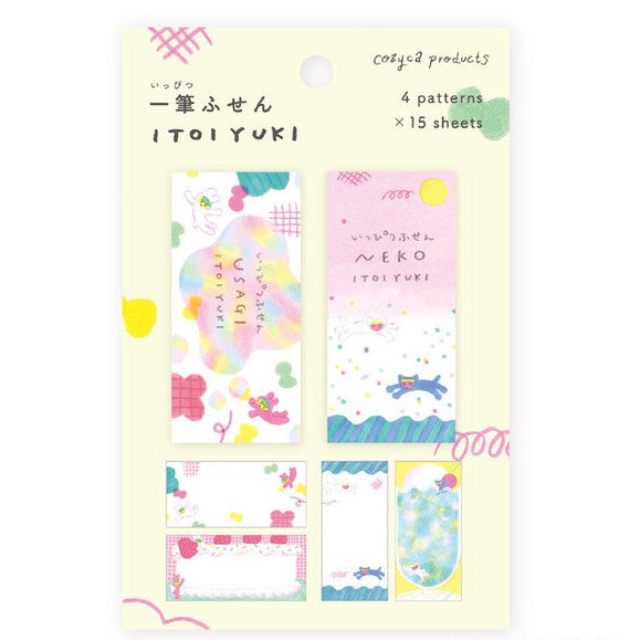 Sticky Notes, Itoi Yuki, Rabbit & Cat by Cozyca Products - Scents of Japan