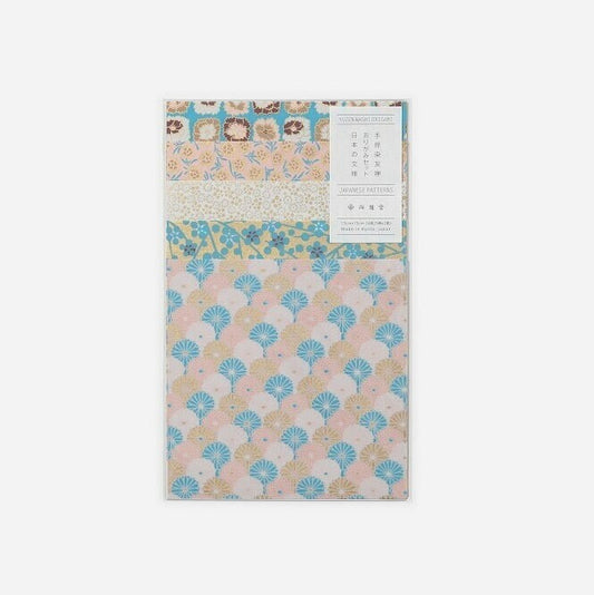 Origami, Yuzen Washi, Shades of Blue Flowers