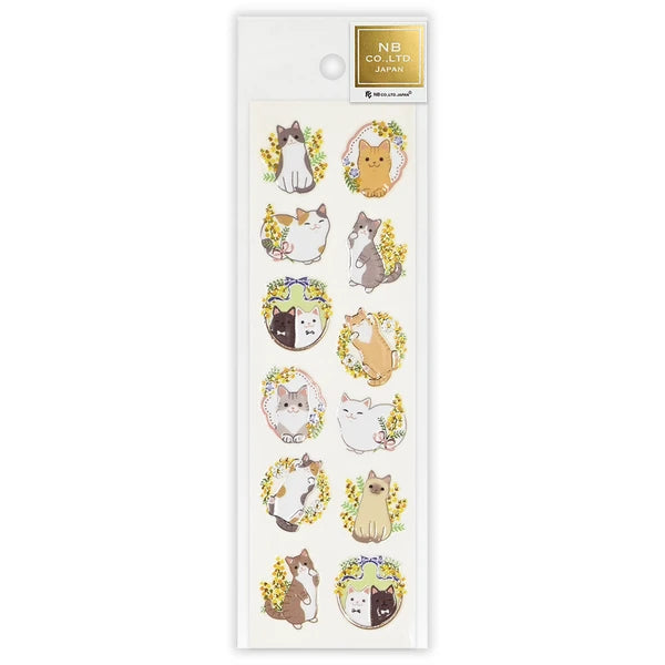 Japanese Raised Stickers – Cats & Mimosa – Scents of Japan