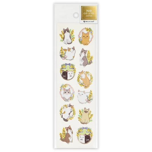 Japanese Raised Stickers – Cats & Mimosa – Scents of Japan