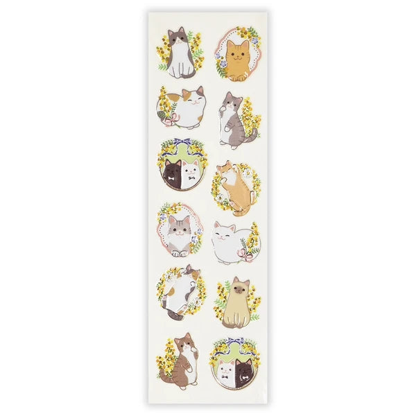 Japanese Raised Stickers – Cats & Mimosa – Scents of Japan