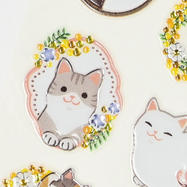 Japanese Raised Stickers – Cats & Mimosa – Scents of Japan