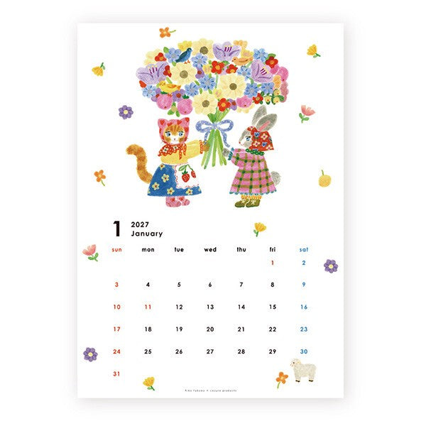 2027 Japanese Calendar, Rabbits by Aiko Fukawa - Scents of Japan