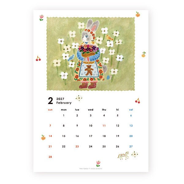 2027 Japanese Calendar, Rabbits by Aiko Fukawa - Scents of Japan