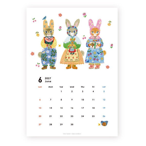2027 Japanese Calendar, Rabbits by Aiko Fukawa - Scents of Japan