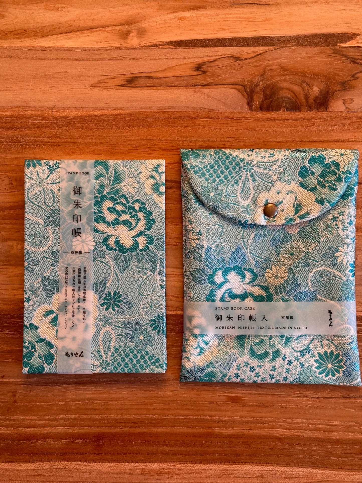 Goshuin-Chou Book & Bag Set, Fabric, Pale Blue/White Flowers