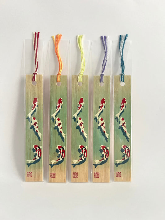 Bookmark, Bamboo, Koi Fish