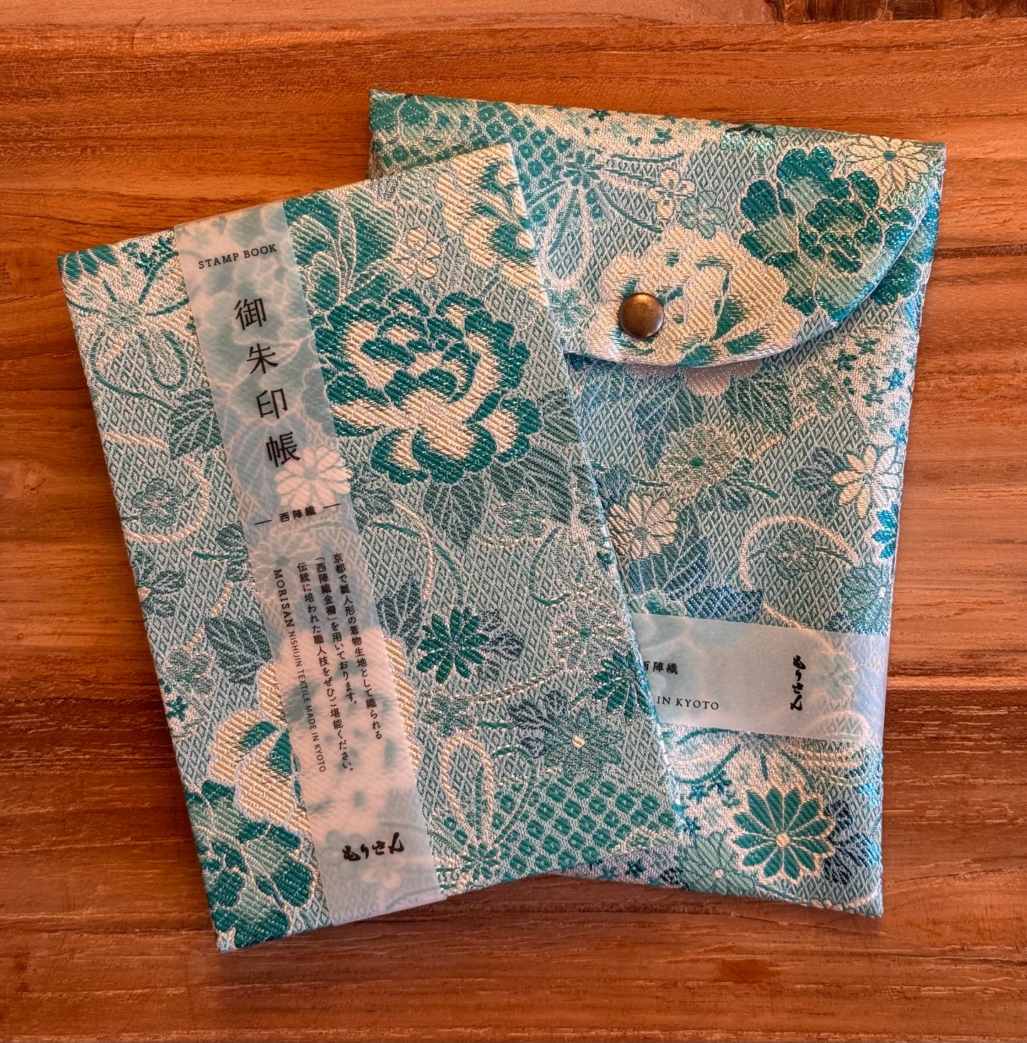 Goshuin-Chou Book & Bag Set, Fabric, Pale Blue/White Flowers