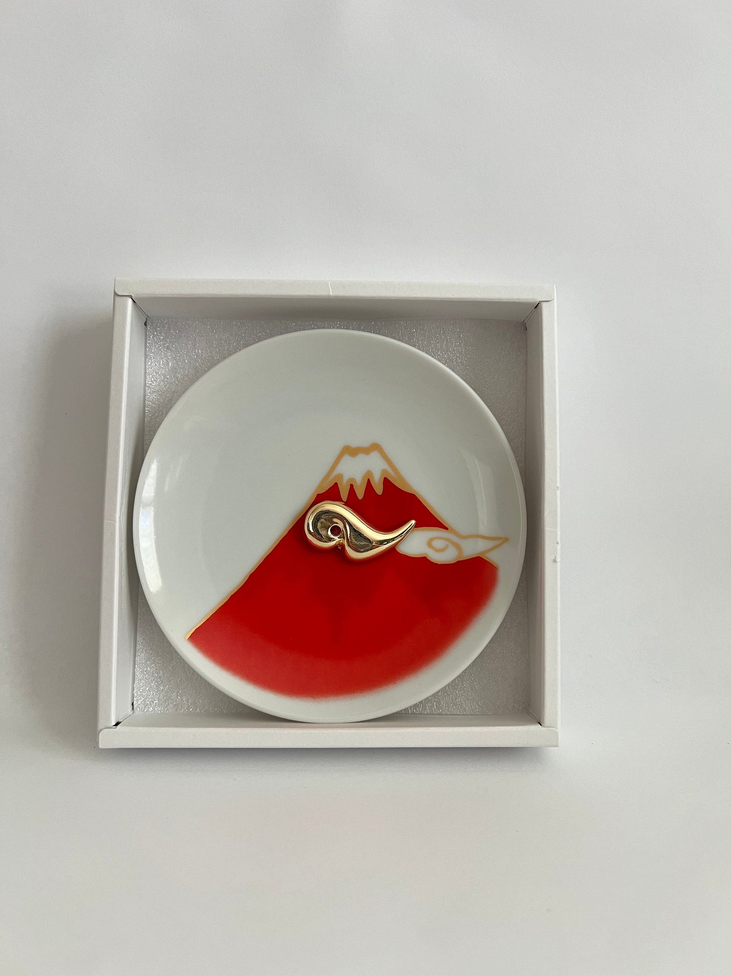 Incense Holder, Large, Mt Fuji, Orange