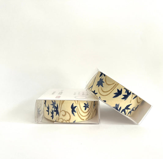 Tape, Washi, Cream with Small Blue Birds