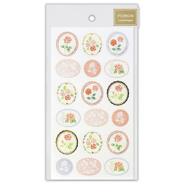 Japanese Foil Stickers, Elegant Pearl Rose - Scents of Japan