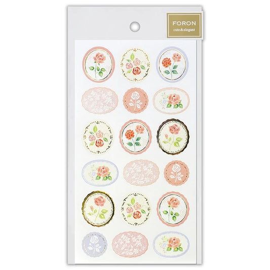 Japanese Foil Stickers, Elegant Pearl Rose - Scents of Japan