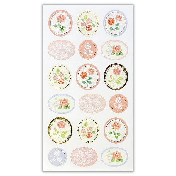Japanese Foil Stickers, Elegant Pearl Rose - Scents of Japan