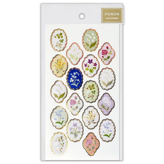 Japanese Foil Stickers, Elegant Antique Flowers - Scents of Japan