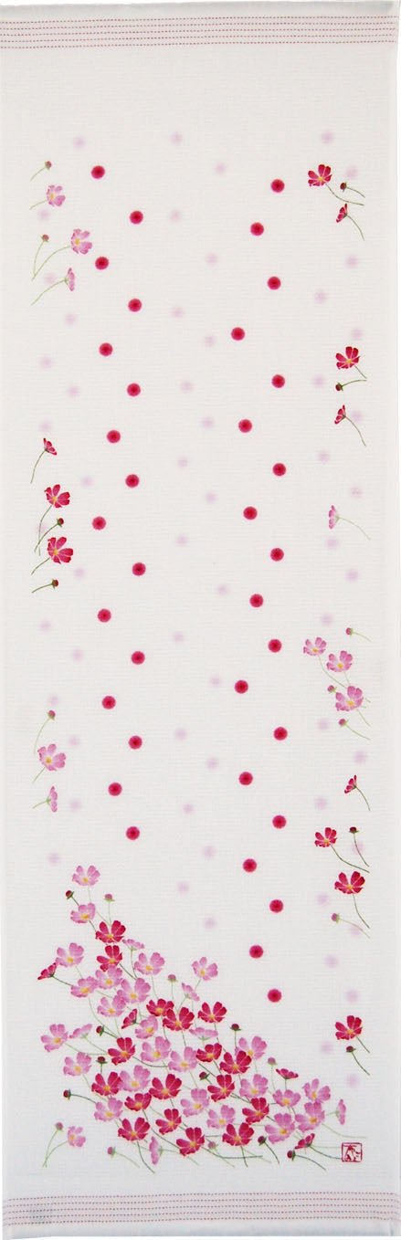 Tea Towel, Hand Towel, Onsen Towel , Purple Flowers