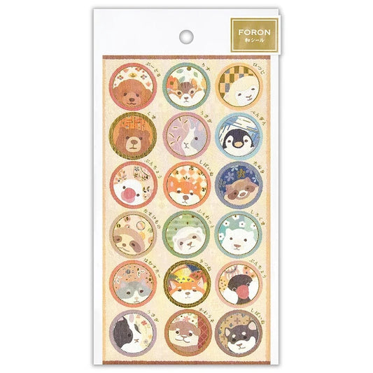 Japanese Round Gold Foil Animal Stickers – Scents of Japan