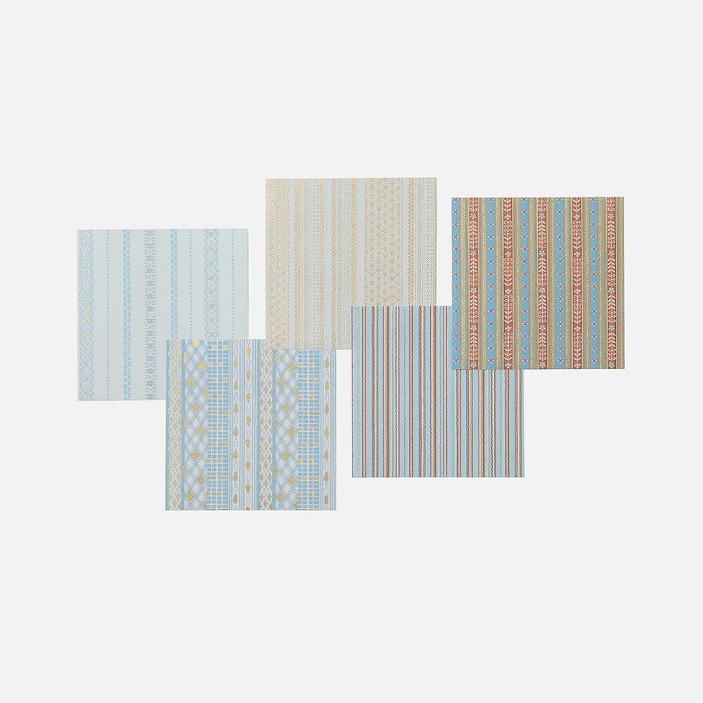 Origami, Yuzen Washi, Blue Stripes