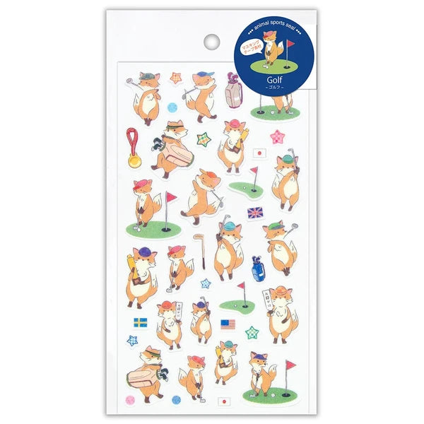Japanese Stickers – Animal Sports Foxes Golf – Scents of Japan