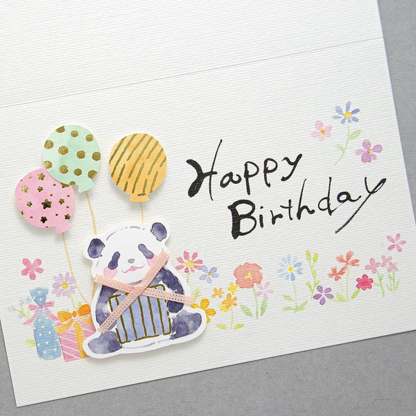 Birthday Card, Panda with Balloons  - Scents of Japan
