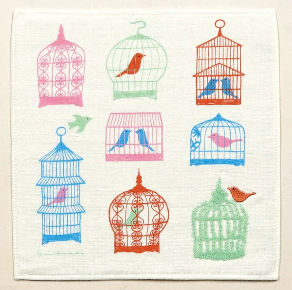 Japanese Embroidered Washer – Birdcage by Yoko Matsumoto - Scents of Japan
