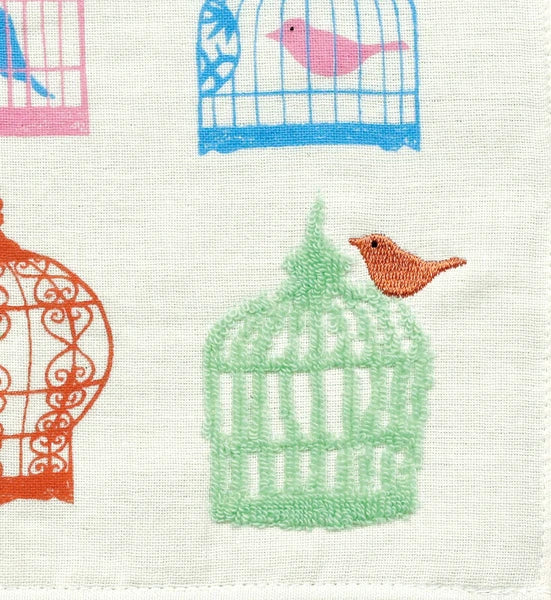 Japanese Embroidered Washer – Birdcage by Yoko Matsumoto - Scents of Japan
