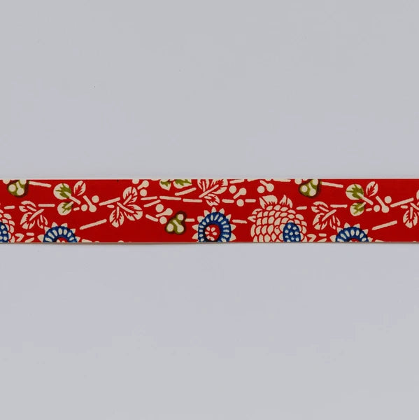 Tape, Washi, Red with White Flowers