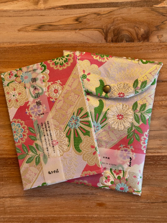 Goshuin-Chou Book & Bag Set, Fabric, Bright Pink/Green/Yellow