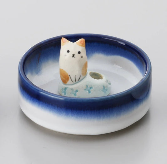 Incense Holder, Cat In a Bowl