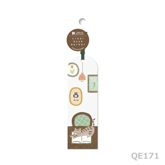 Bookmark, Clear, Cat on a book