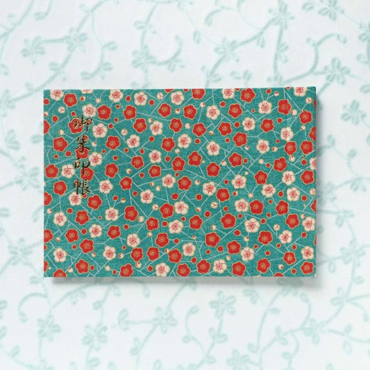 Goshuin Holder, Teal Plum Blossoms - Scents of Japan