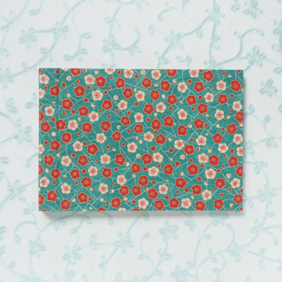 Goshuin Holder, Teal Plum Blossoms - Scents of Japan