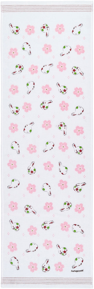 Tea Towel, Hand Towel, Onsen Towel , Sakura Rabbit