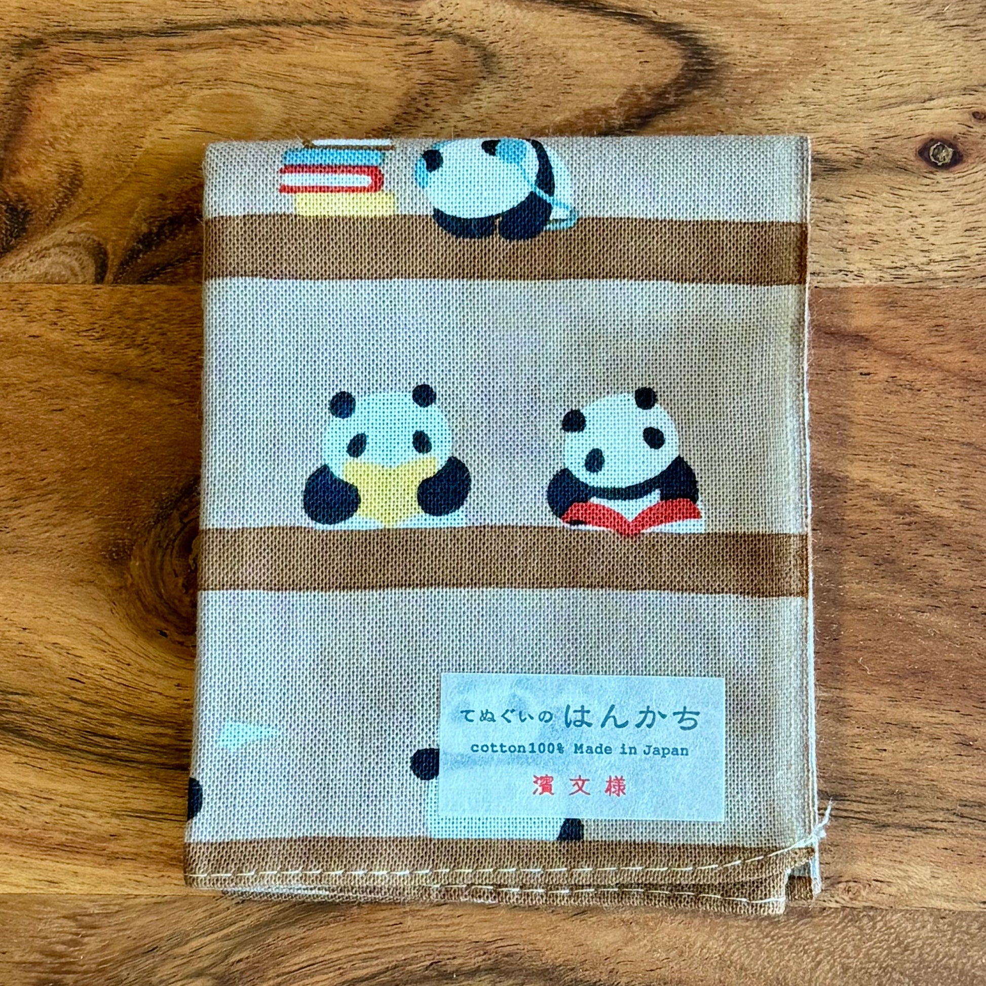 Japanese Handkerchief, Panda Library - Scents of Japan