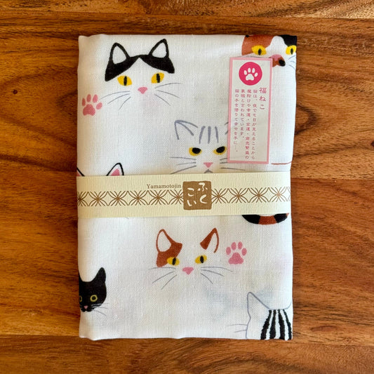 Japanese Hand Towel, Lucky Charm Cat - Scents of Japan