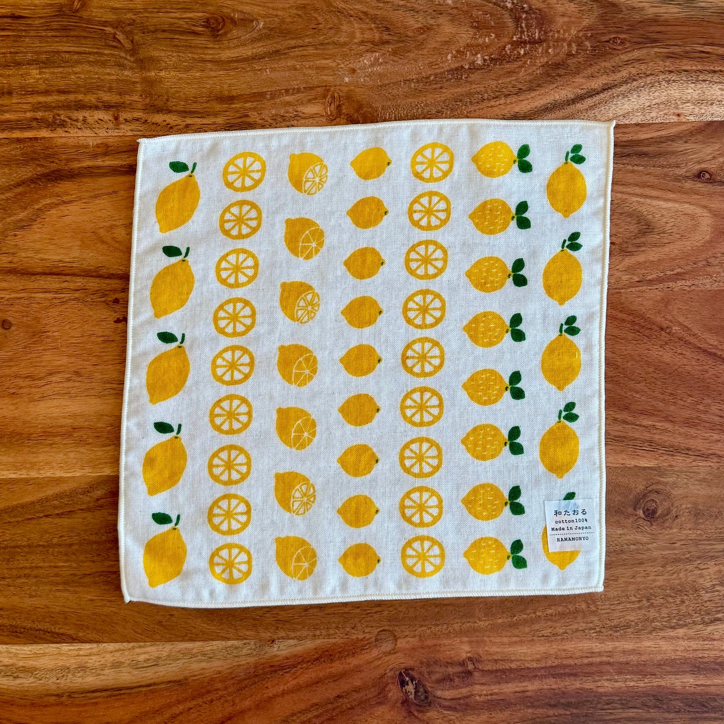 Japanese Face Washer, Lemons, Pattern Detail - Scents of Japan