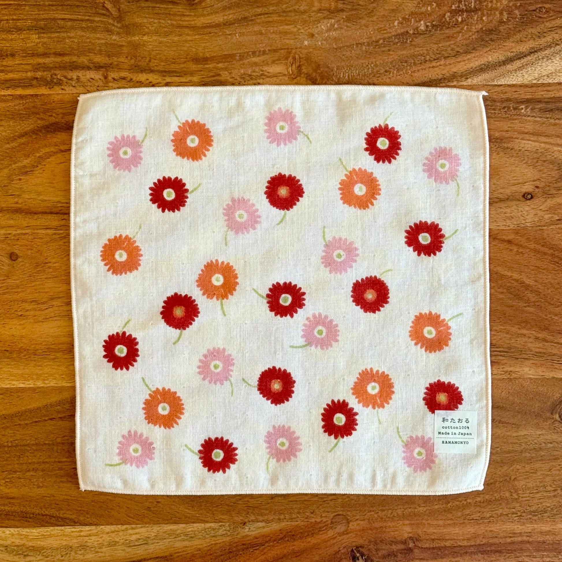 Japanese Face Washer, Gerbera, Pattern Detail - Scents of Japan