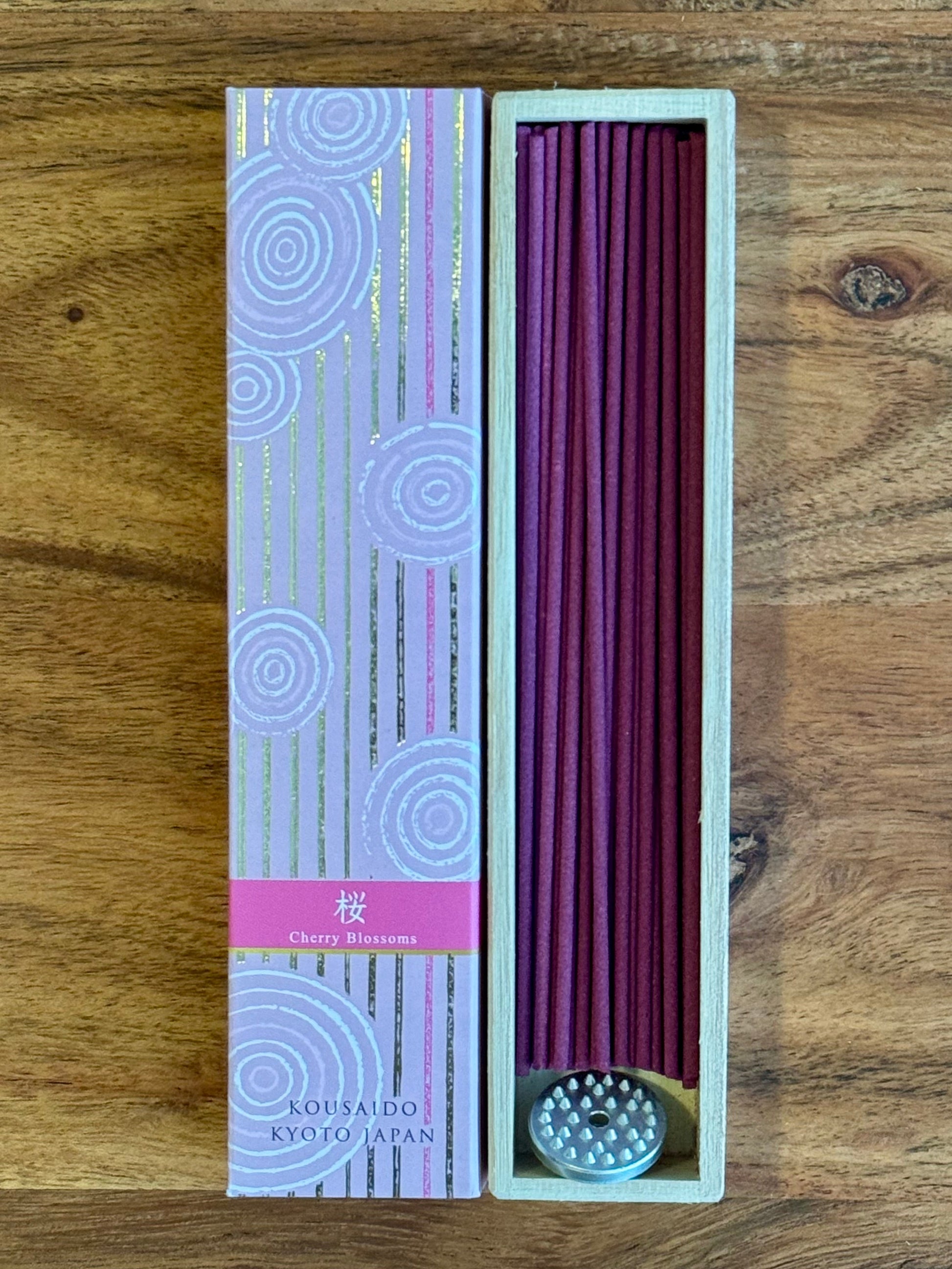 Japanese Long Incense Sticks, Cherry Blossom, Kousaido, Open Box - Scents of Japan