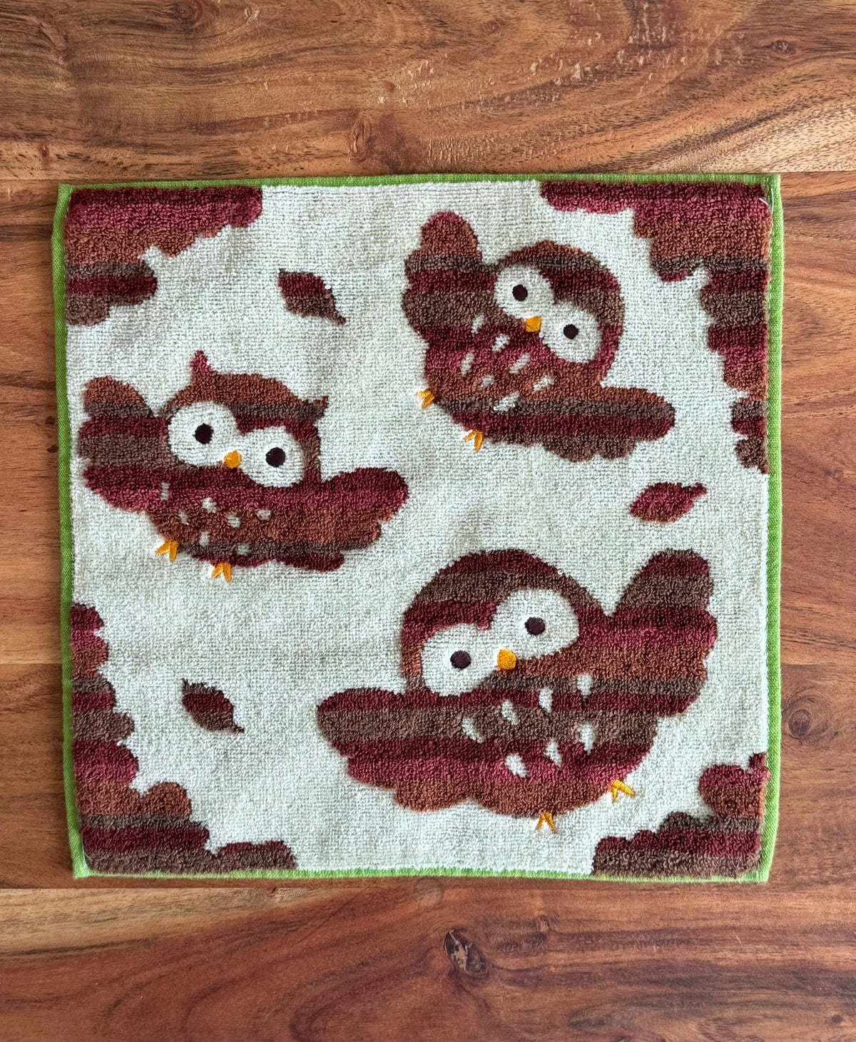 Japanese Face Washer, Owls