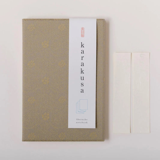 Goshuin-chou (Book Of Seals), Karakusa, Light Brown & Cream Flowers