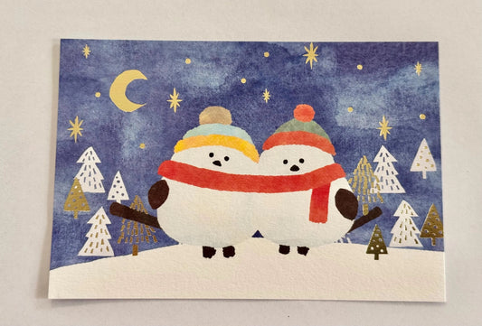 Postcard, Christmas, Snowmen