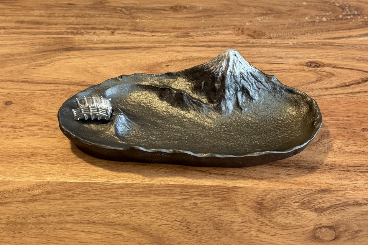 Japanese Incense Holder, Mt Fuji, Grey/Black - Scents of Japan
