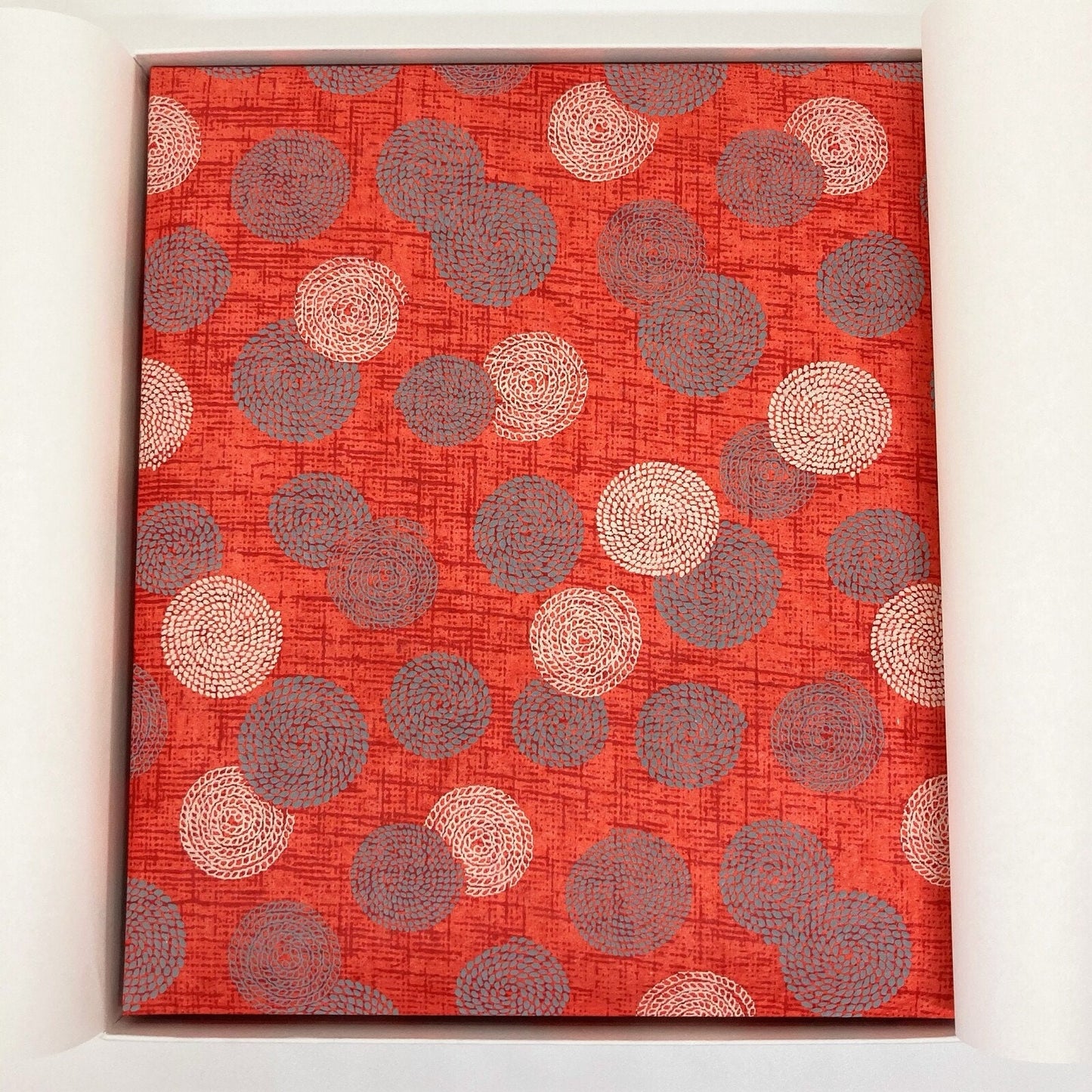 Photo Frame, Yuzen Japanese Paper Box, Red With Circles