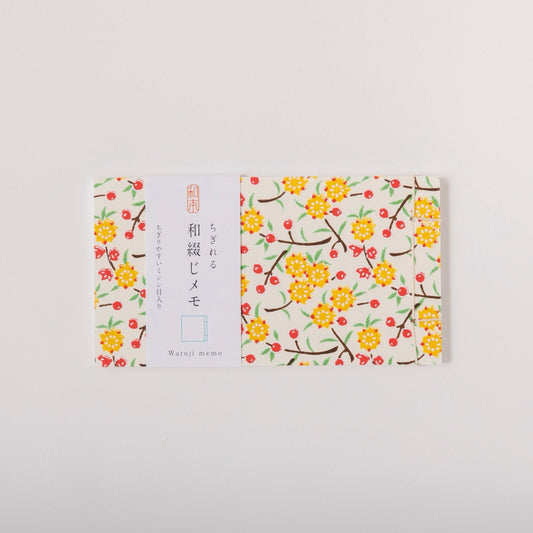Memo Pad, Small, Hand-Binded, Small Yellow Flowers