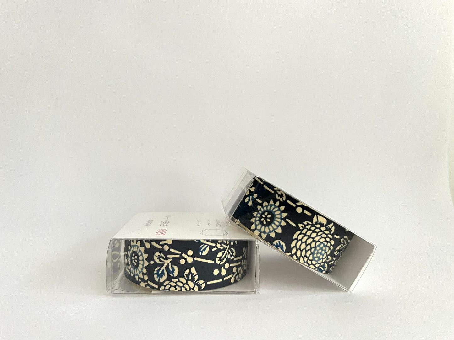 Tape, Washi, Navy Blue with White Flowers