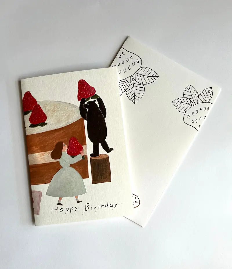 Birthday Card, Strawberry Birthday Cake - Scents of Japan