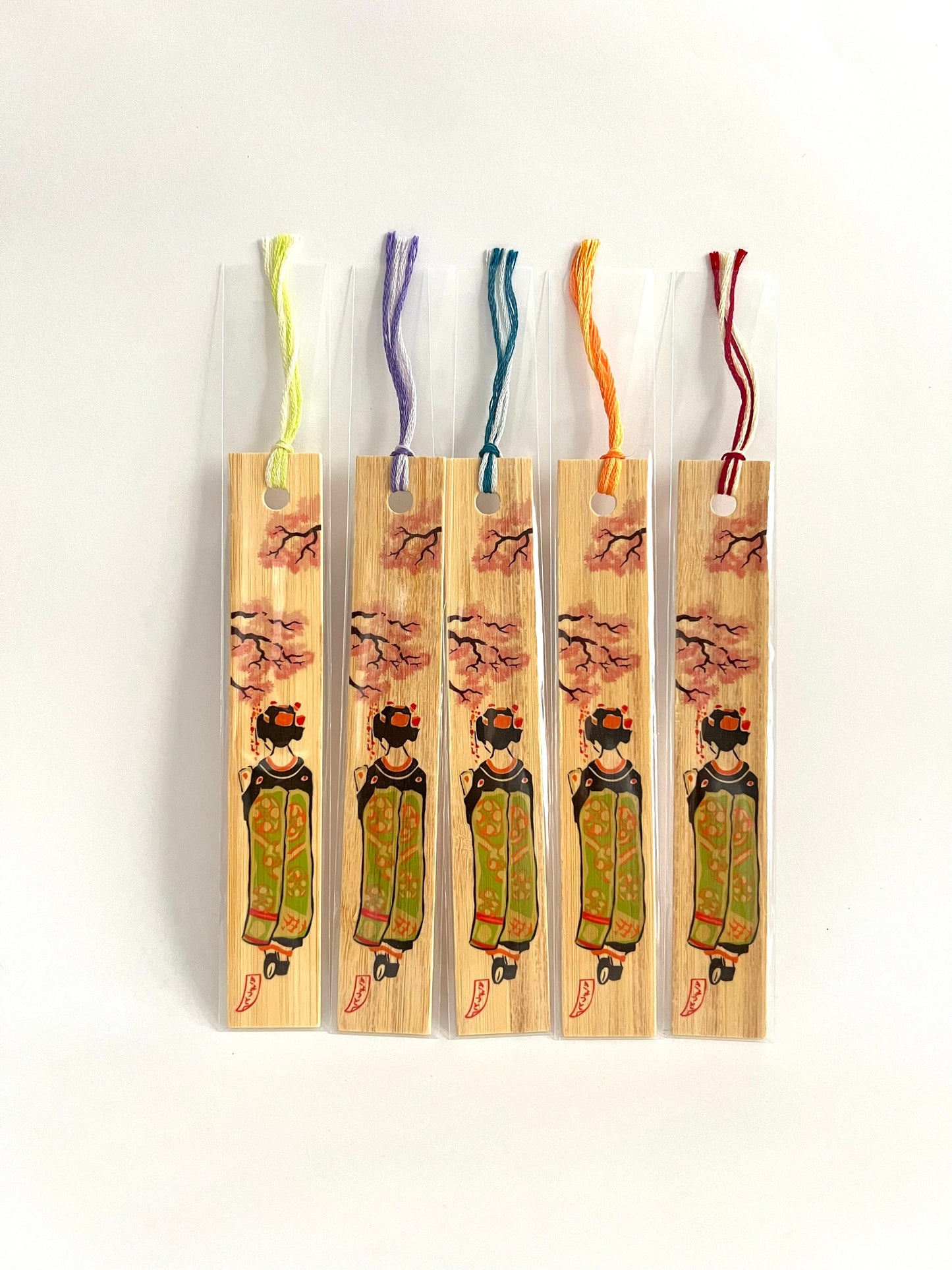 Bookmark, Bamboo, Geisha In Spring