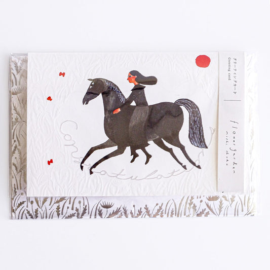 Congratulations Card, Lady on Horse - Scents of Japan