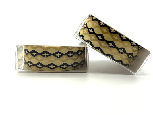 Tape, Washi, White, Blue & Gold Diamonds