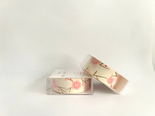 Tape, Washi, Cream With Pale Pink Flowers