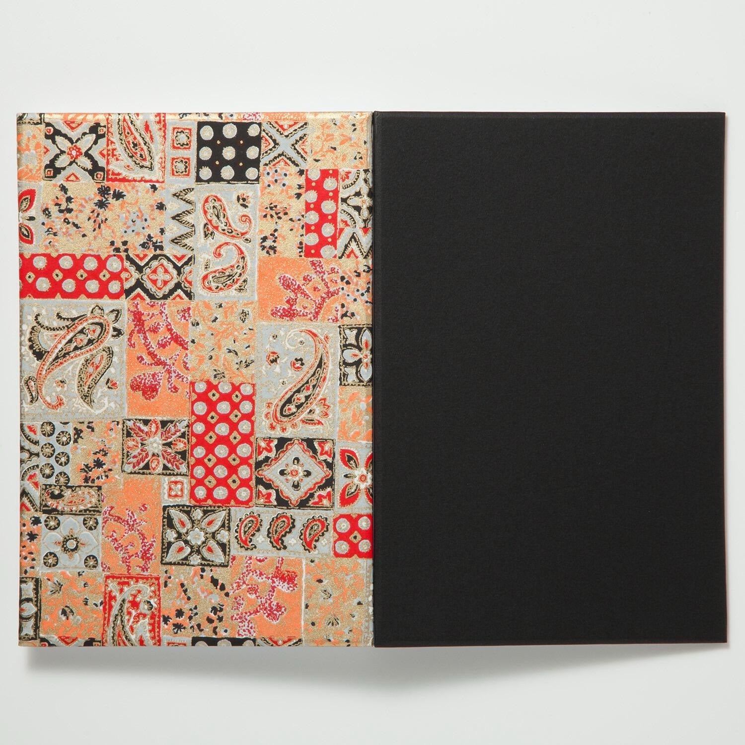 Goshuin - Chou, Black & Apricot Square Pattern - Scents of Japan